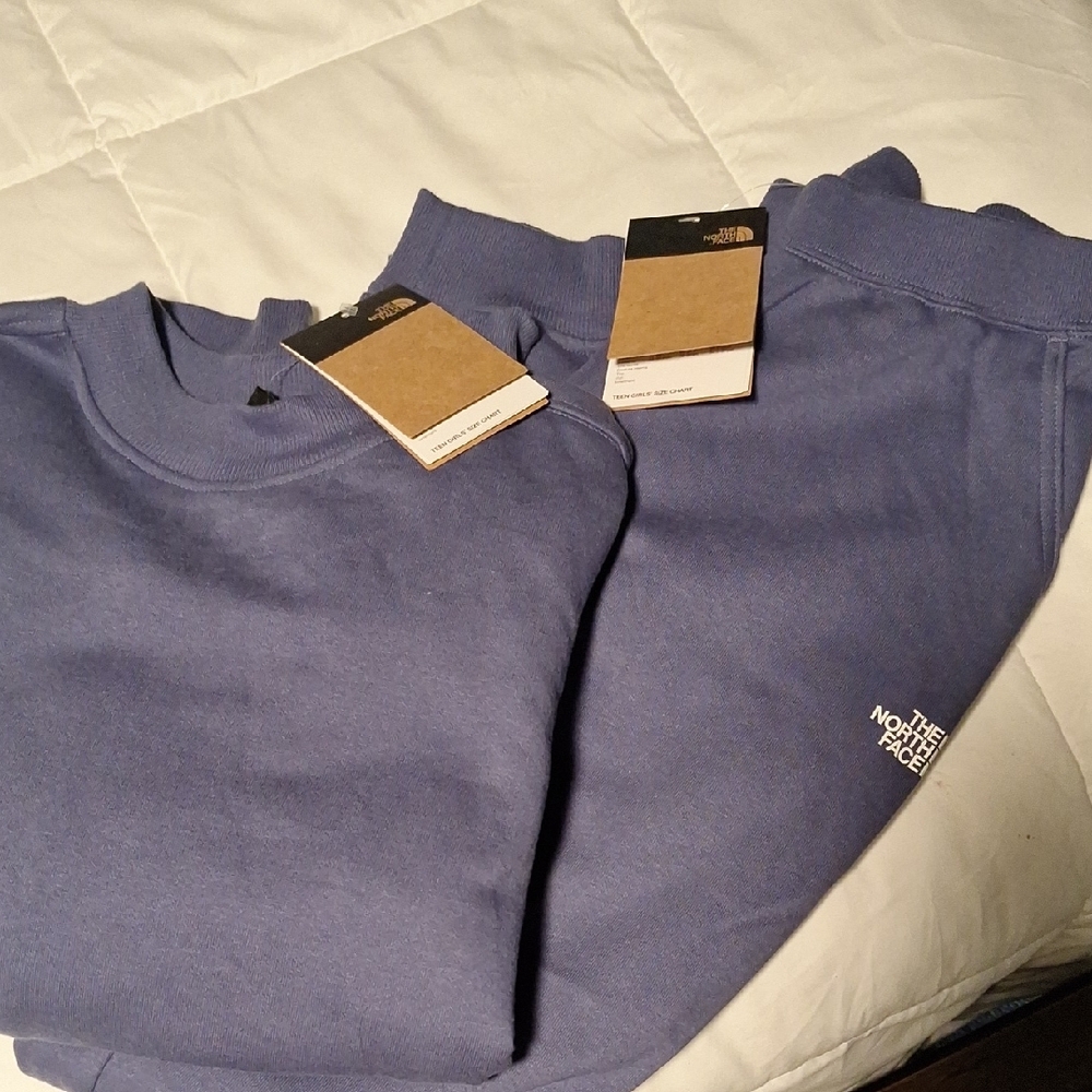 The North Face Blue Sweatshirt And Matching Pants
